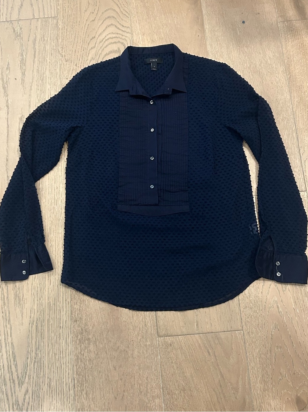 J. Crew Navy Tuxedo Style Collar Shirt